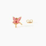 Boucles D'Oreilles Puces Feerie Argent Dor&eacute; A L'Or 750/1000 - Boucles d'oreilles fantaisie Enfant | Histoire d&rsquo;Or