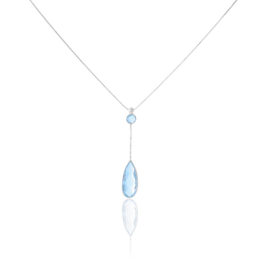 Collier Sela Or Blanc Topaze - Colliers Femme | Histoire d&rsquo;Or