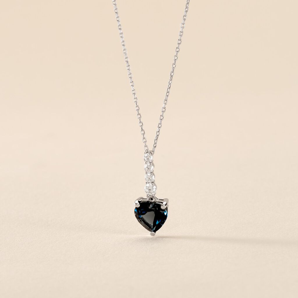 Collier Or Blanc Fany Topaze Oxydes De Zirconium - F&ecirc;te des m&egrave;res Femme | Histoire d&rsquo;Or