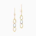 Boucles D'oreilles Pendantes Lucette Or Bicolore - Boucles d'oreilles pendantes Femme | Histoire d&rsquo;Or