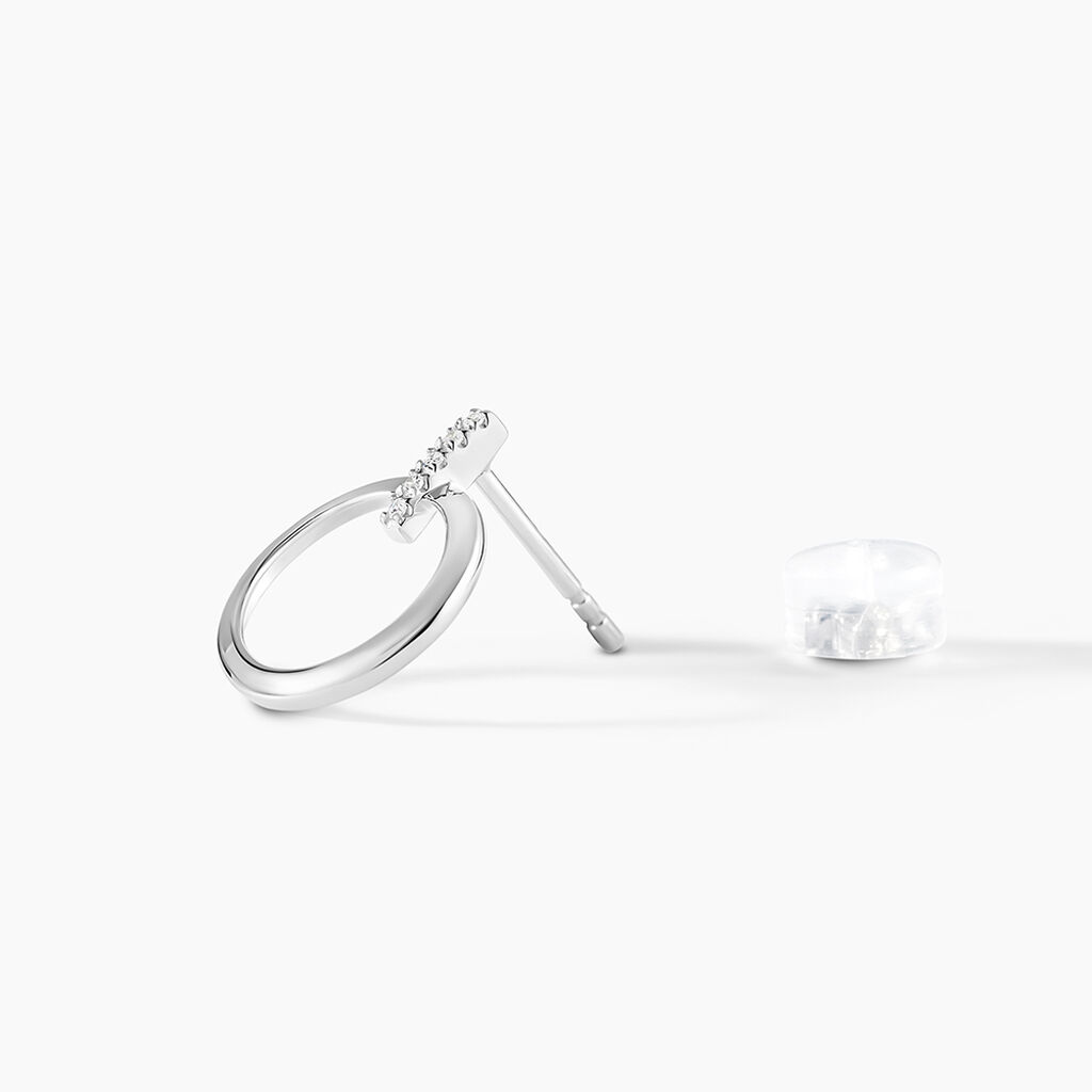 Boucles D'oreilles Puces Melissande Or Blanc Diamant - Clous d'oreilles Femme | Histoire d’Or