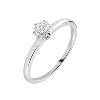 Bague Solitaire Natalia Or Blanc Diamant Synthetique