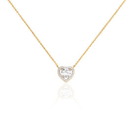 Collier Alais Plaqué Or Jaune Oxyde De Zirconium - Colliers Coeur Femme | Histoire d’Or