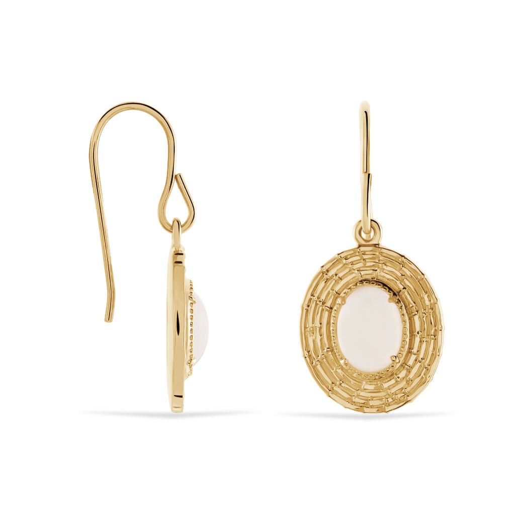 Boucles D'oreilles Pendantes Linna Plaqué Or Jaune Pierre De Lune - Boucles d'oreilles fantaisie Femme | Histoire d’Or