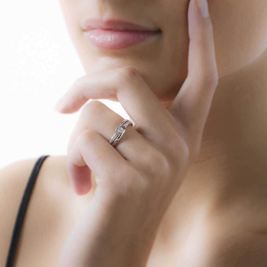 Bague Solitaire Elisa Or Blanc Diamant - Bagues solitaires Femme | Histoire d’Or