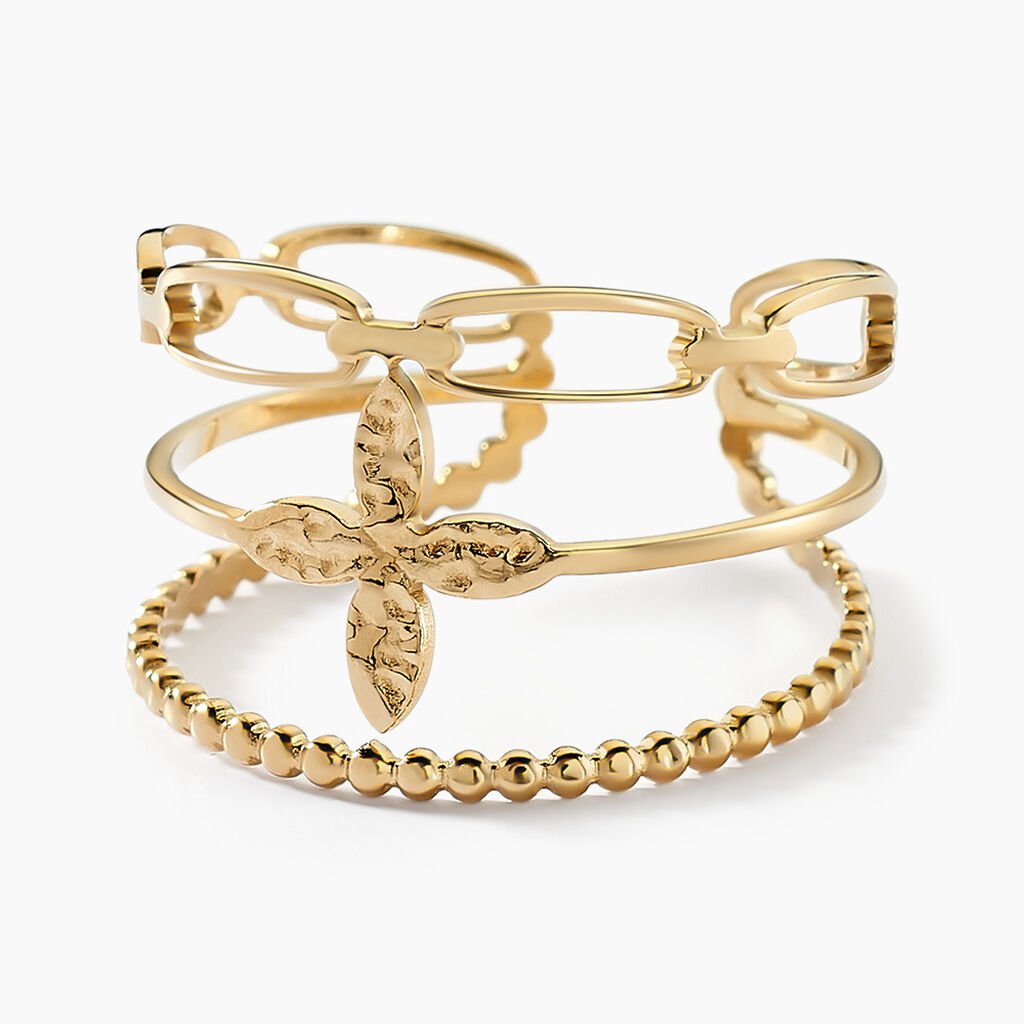 Bague Eva Acier Jaune - Bagues fantaisie Femme | Histoire d&rsquo;Or