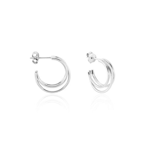 Créoles Argent Blanc Jukka - Boucles d'oreilles créoles Femme | Histoire d’Or