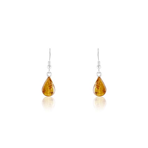 Boucles D'oreilles Pendantes Argent Blanc Mareme Ambre - Boucles d'oreilles fantaisie Femme | Histoire d’Or