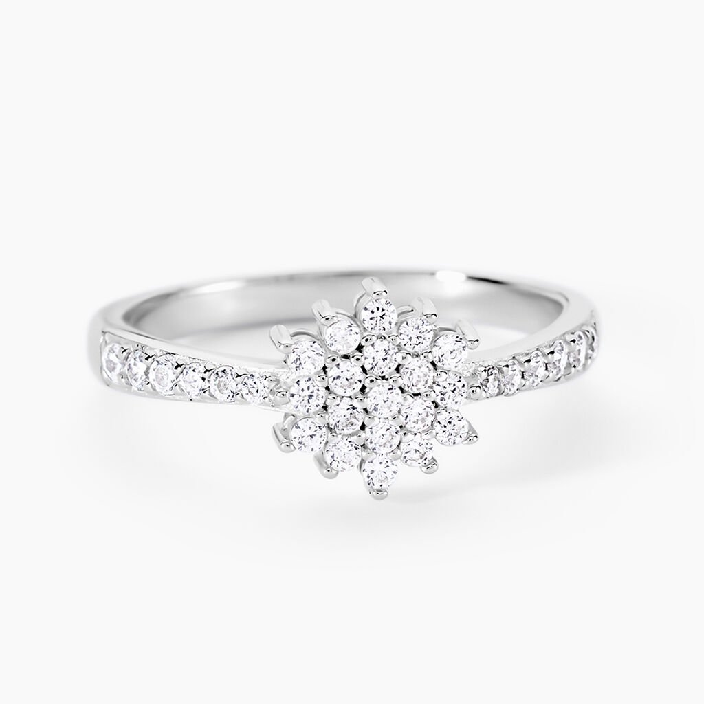 Bague Garoune Argent Blanc Oxyde De Zirconium - Bagues avec pierre Femme | Histoire d’Or