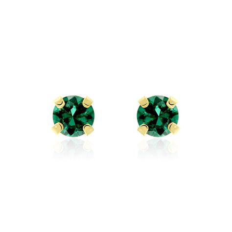 Boucles D'oreilles Puces Or Jaune Oxyde De Zirconium - Clous d'oreilles Femme | Histoire d&rsquo;Or