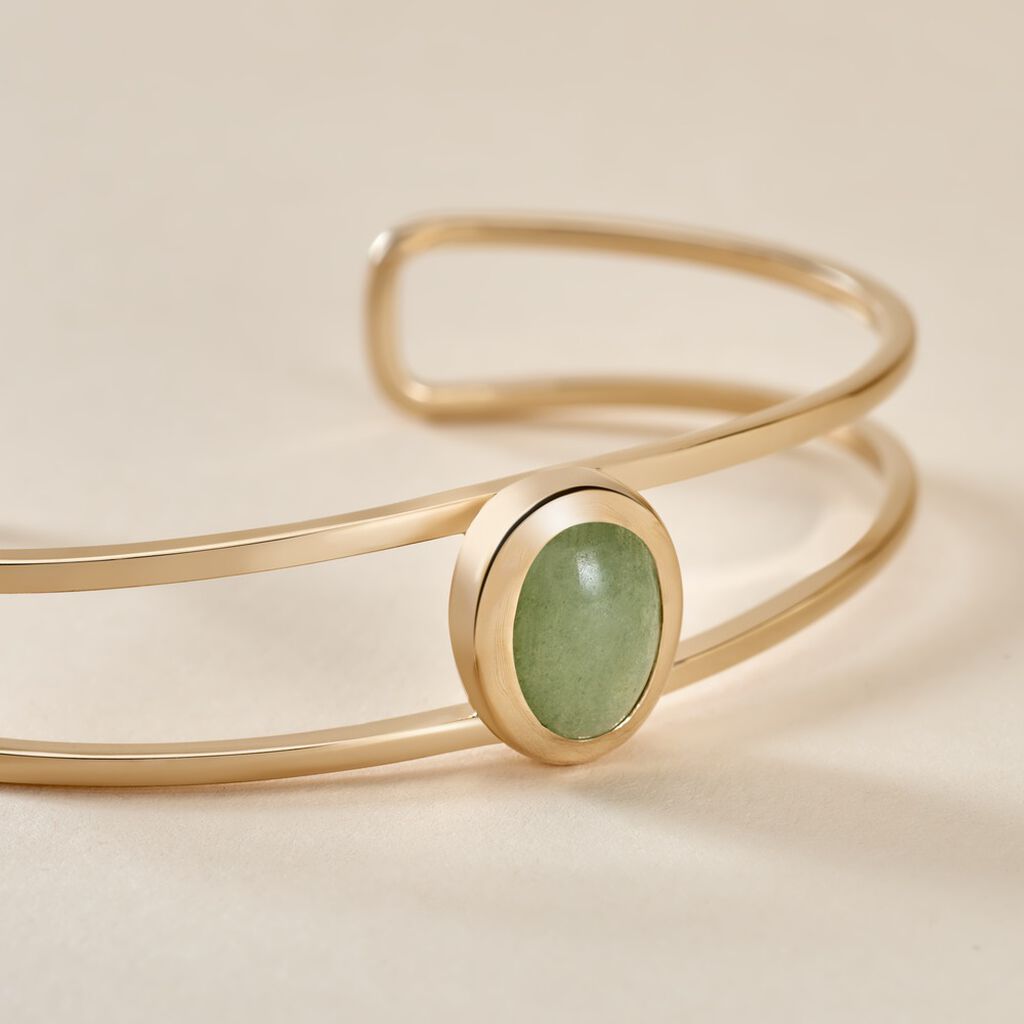 Bracelet Jonc Veina Plaqué Or Jaune Aventurine - Bracelets joncs Femme | Histoire d’Or