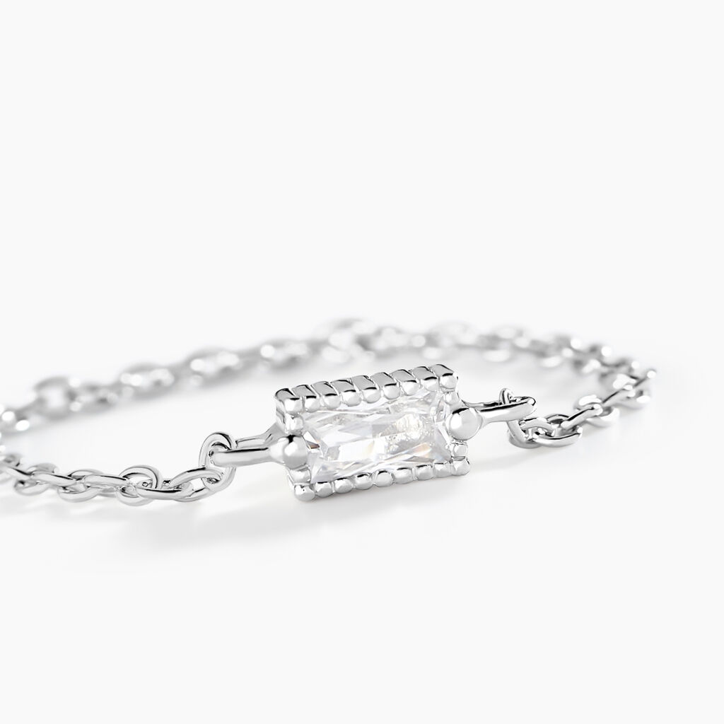 Bague Rio Argent Blanc Oxyde De Zirconium - Bagues solitaires Femme | Histoire d&rsquo;Or