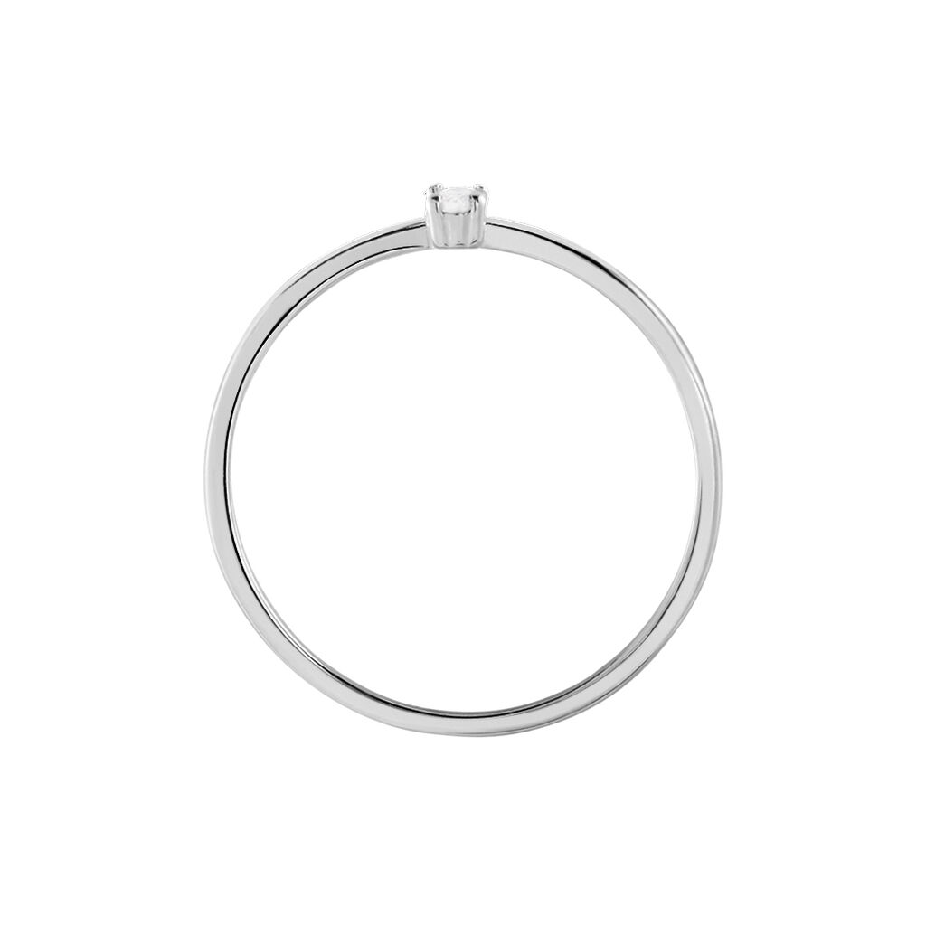 Bague Solitaire Argent Blanc  1er Solitaire Oxyde De Zirconium - Bagues solitaires Femme | Histoire d’Or
