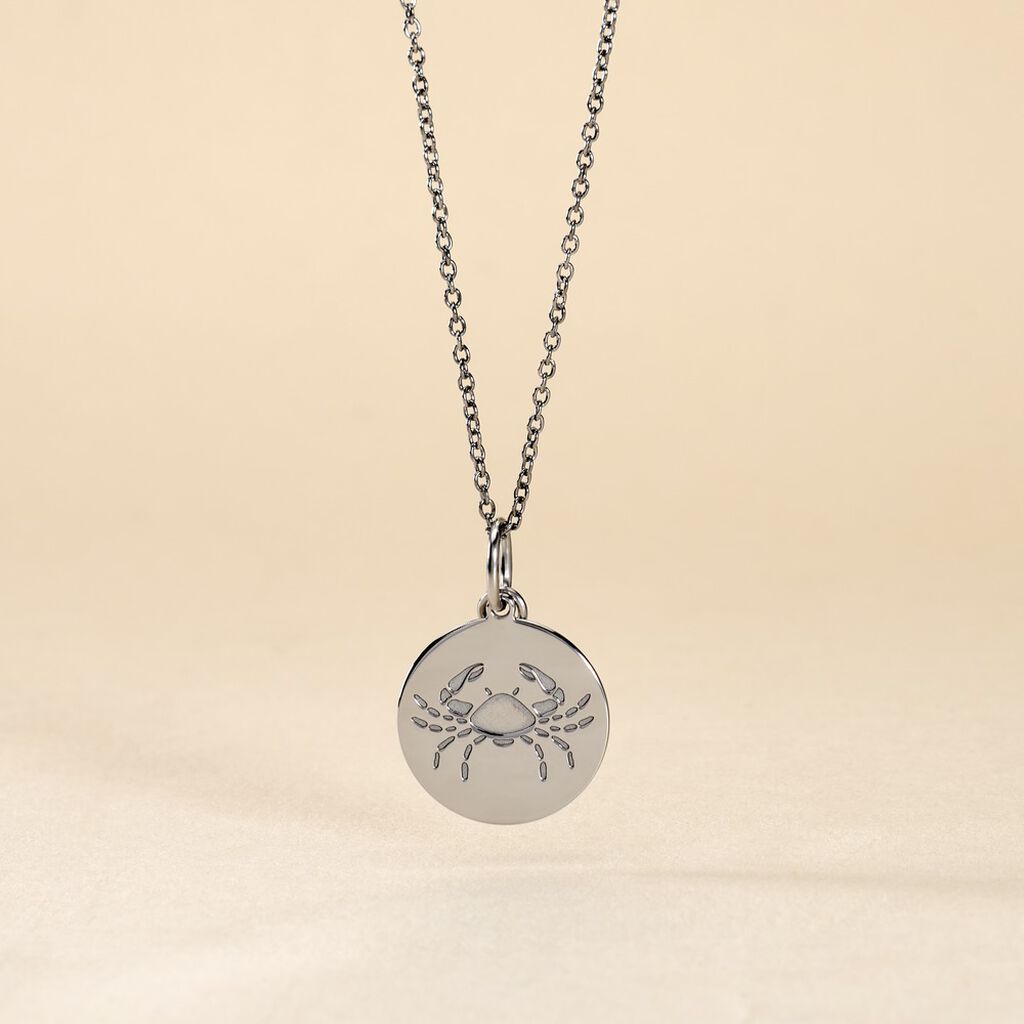 Pendentif Zodiaque Rond Argent Blanc - Pendentifs Zodiaque Famille | Histoire d&rsquo;Or