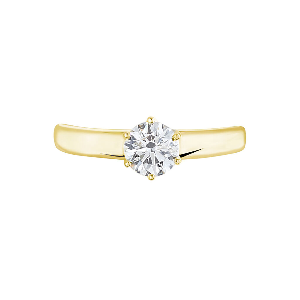 Bague Solitaire Or Jaune Diamant Synthetique - Bagues solitaires Femme | Histoire d’Or