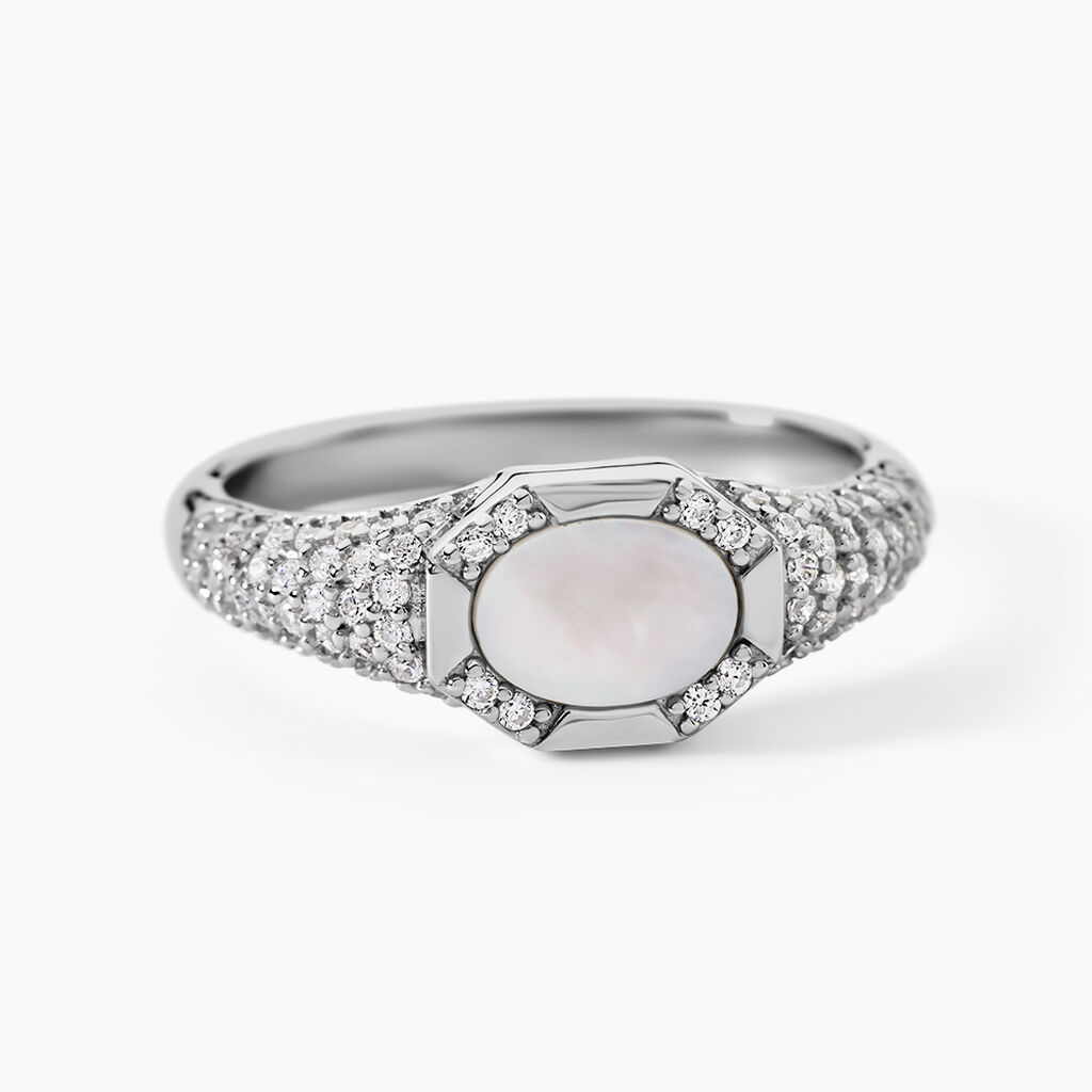 Bague Margot Argent Blanc Nacre Oxyde De Zirconium -  Femme | Histoire d&rsquo;Or