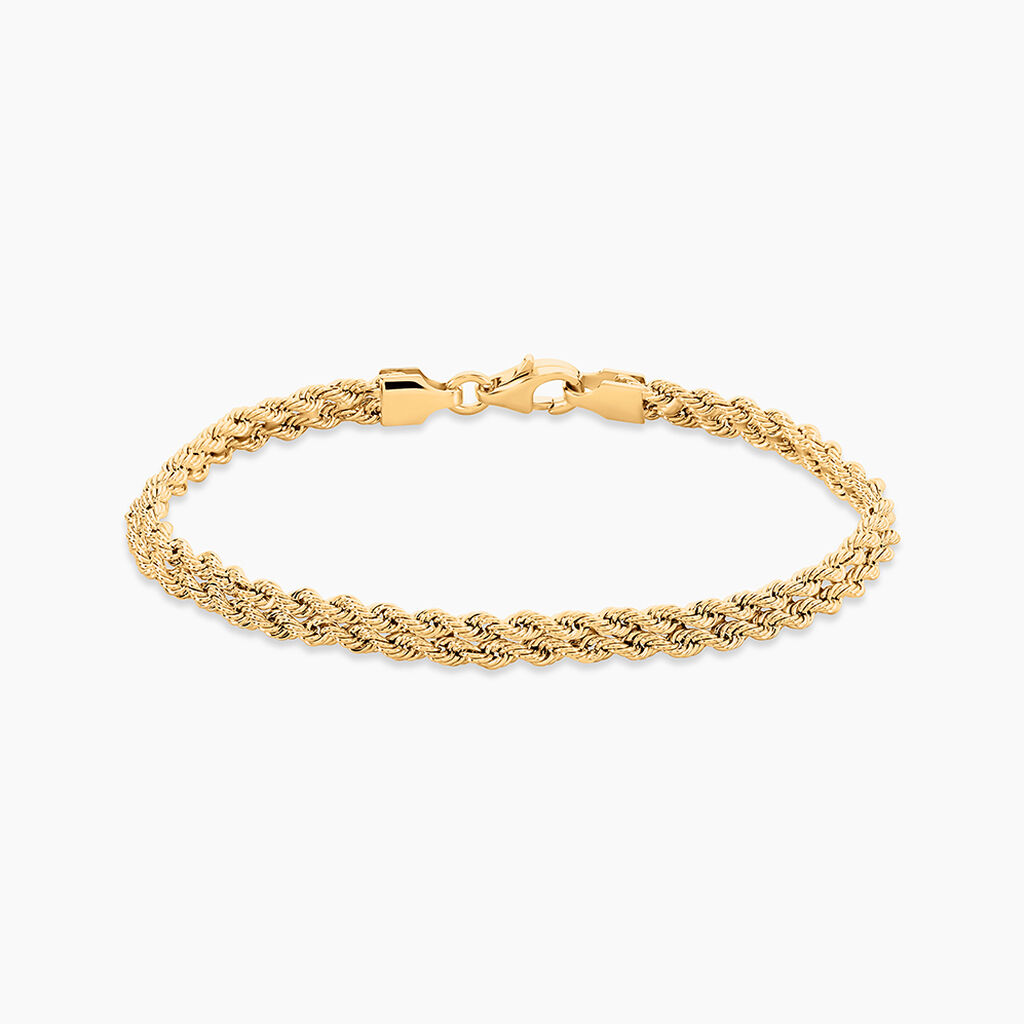 Bracelet Cordelia Maille Corde 2 Rangs Or Jaune - Bracelets cha&icirc;ne Femme | Histoire d&rsquo;Or