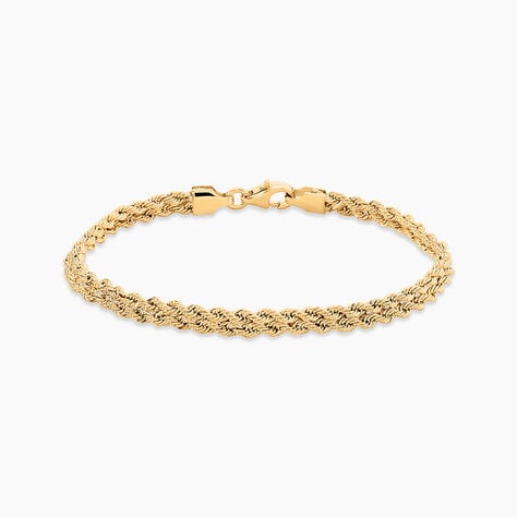 Bracelet Cordelia Maille Corde 2 Rangs Or Jaune - Bracelets cha&icirc;ne Femme | Histoire d&rsquo;Or