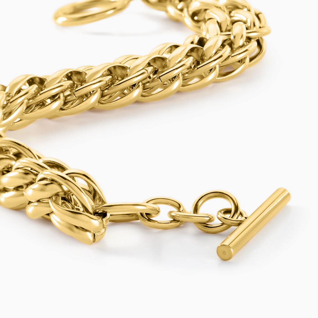 Bracelet Jackie Acier Jaune - Bracelets cha&icirc;ne Femme | Histoire d&rsquo;Or