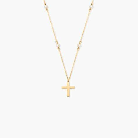 Collier Elsabeth Or Jaune Perle De Culture - Cadeaux de bapt&ecirc;me Famille | Histoire d&rsquo;Or