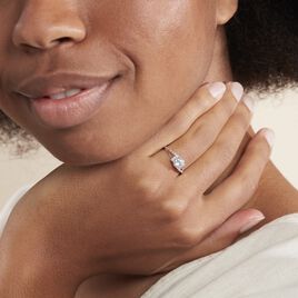 Bague Conception Argent Blanc Oxyde De Zirconium - Bagues solitaires Femme | Histoire d’Or