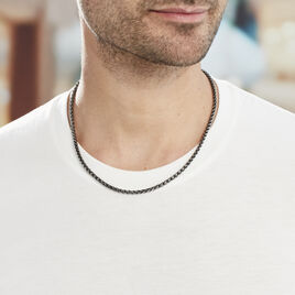 Collier Raph Maille Palmier Acier Gris - Colliers fantaisie Homme | Histoire d’Or