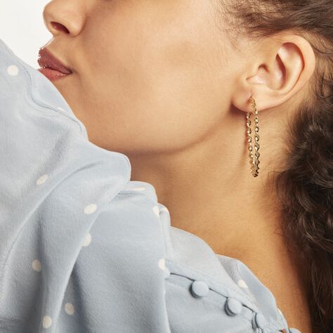 Creoles Acier Dore Antonello - Boucles d'oreilles créoles Femme | Histoire d’Or