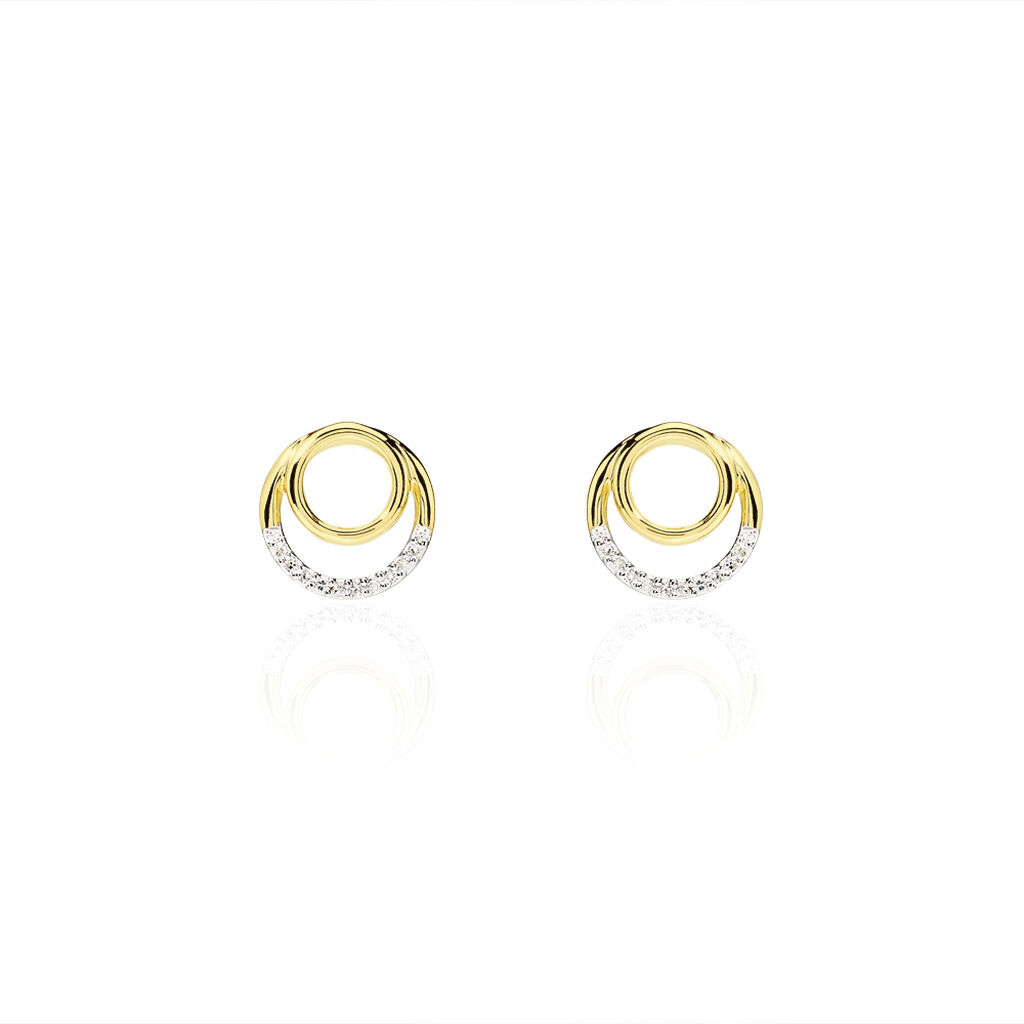 Boucles D'oreilles Puces Atlanta Or Jaune Diamant - Clous d'oreilles Femme | Histoire d’Or