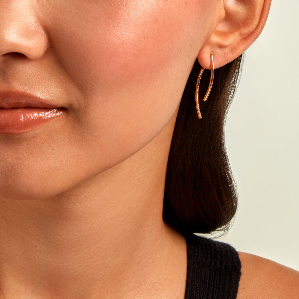 Boucles D'Oreilles Pendantes Joannie Plaqu&eacute; Or Jaune - Boucles d'oreilles fantaisie Femme | Histoire d&rsquo;Or