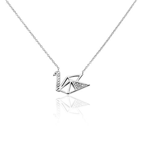 Collier Origami Argent Blanc Oxyde De Zirconium - Colliers fantaisie Femme | Histoire d&rsquo;Or