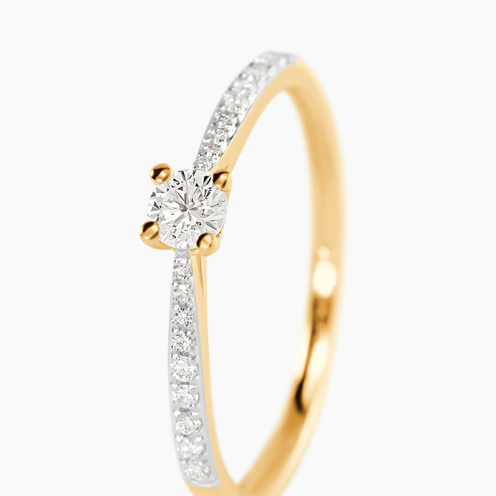 Bague Solitaire Hemera Or Jaune Diamant - Bagues solitaires Femme | Histoire d&rsquo;Or