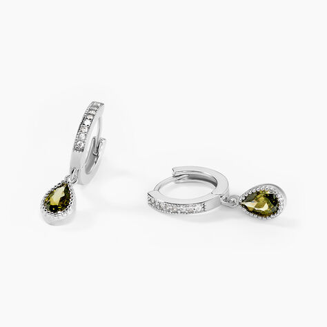 Cr&eacute;oles Jerusha Argent Blanc Oxyde De Zirconium - Boucles d'oreilles cr&eacute;oles Femme | Histoire d&rsquo;Or