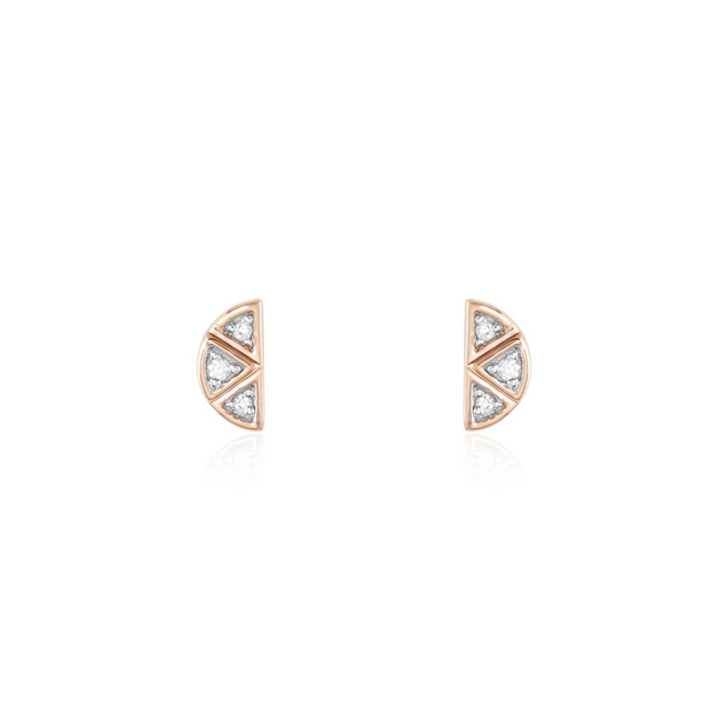 Boucles D'oreilles Puces Argent Rose Donella Oxyde De Zirconium - Boucles d'oreilles fantaisie Femme | Histoire d’Or