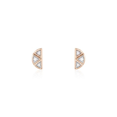 Boucles D'oreilles Puces Argent Rose Donella Oxyde De Zirconium - Boucles d'oreilles fantaisie Femme | Histoire d’Or