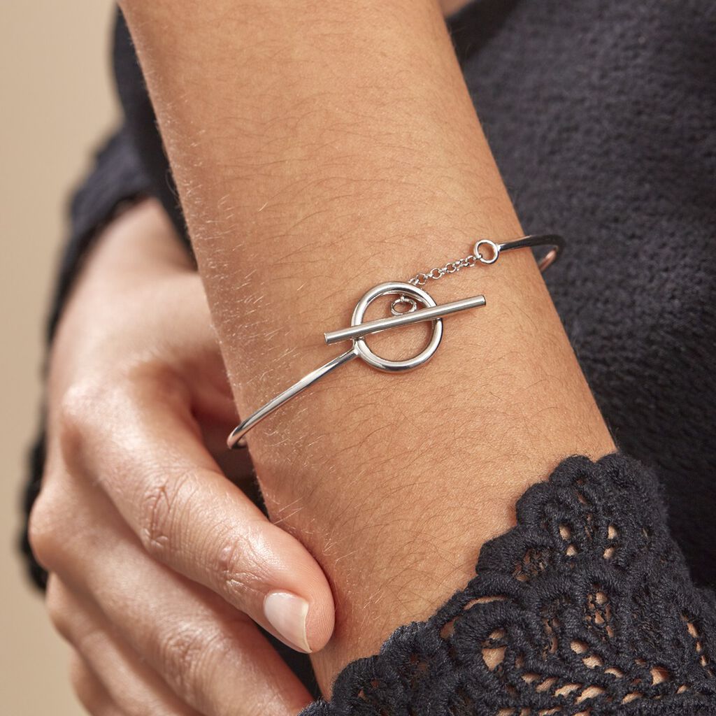 Bracelet Jonc Marie-capucine Argent Blanc - Bracelets joncs Femme | Histoire d’Or