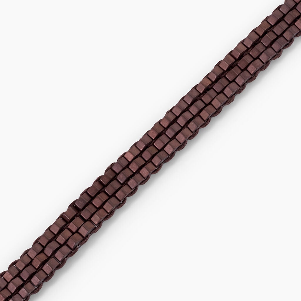 Bracelet Naturel Acier Argent&eacute; H&eacute;matite - Bracelets Pierre Homme | Histoire d&rsquo;Or