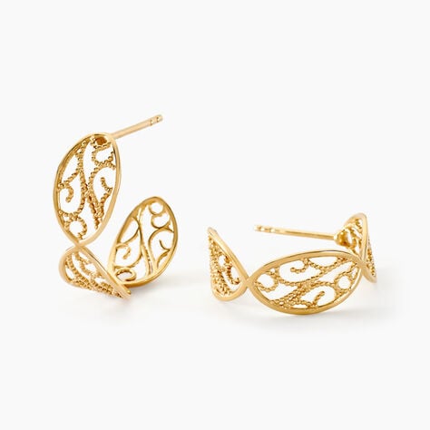 Cr&eacute;oles Golden Acanty Or Jaune - Boucles d'oreilles cr&eacute;oles Femme | Histoire d&rsquo;Or