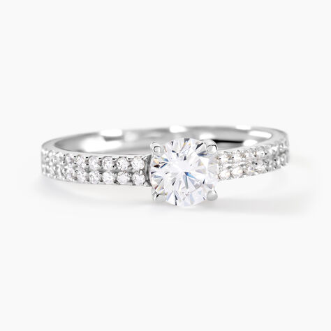 Bague Dayna Or Blanc Oxyde De Zirconium - Bagues solitaires Femme | Histoire d&rsquo;Or