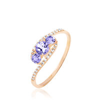 Bague Chloe Or Rose Amethyste Et Oxyde De Zirconium