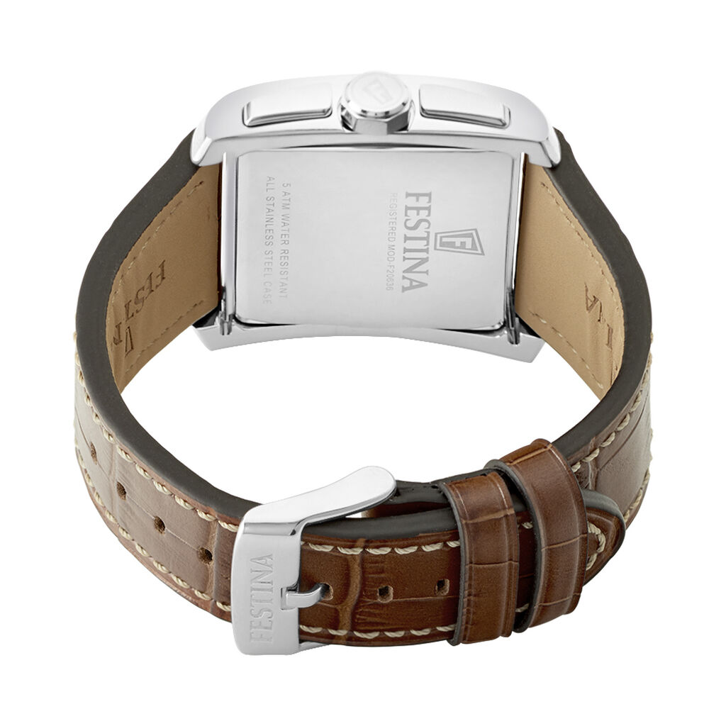 Montre Festina On The Square Chrono Argent&eacute; - Montres Homme | Histoire d&rsquo;Or