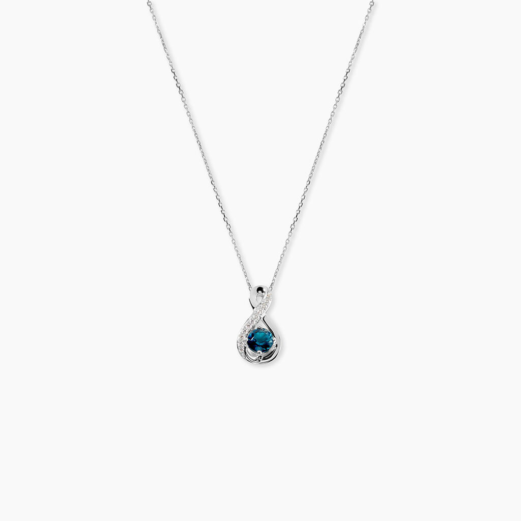 Collier Augusta Or Blanc Topaze Et Oxyde De Zirconium - Colliers Femme | Histoire d&rsquo;Or