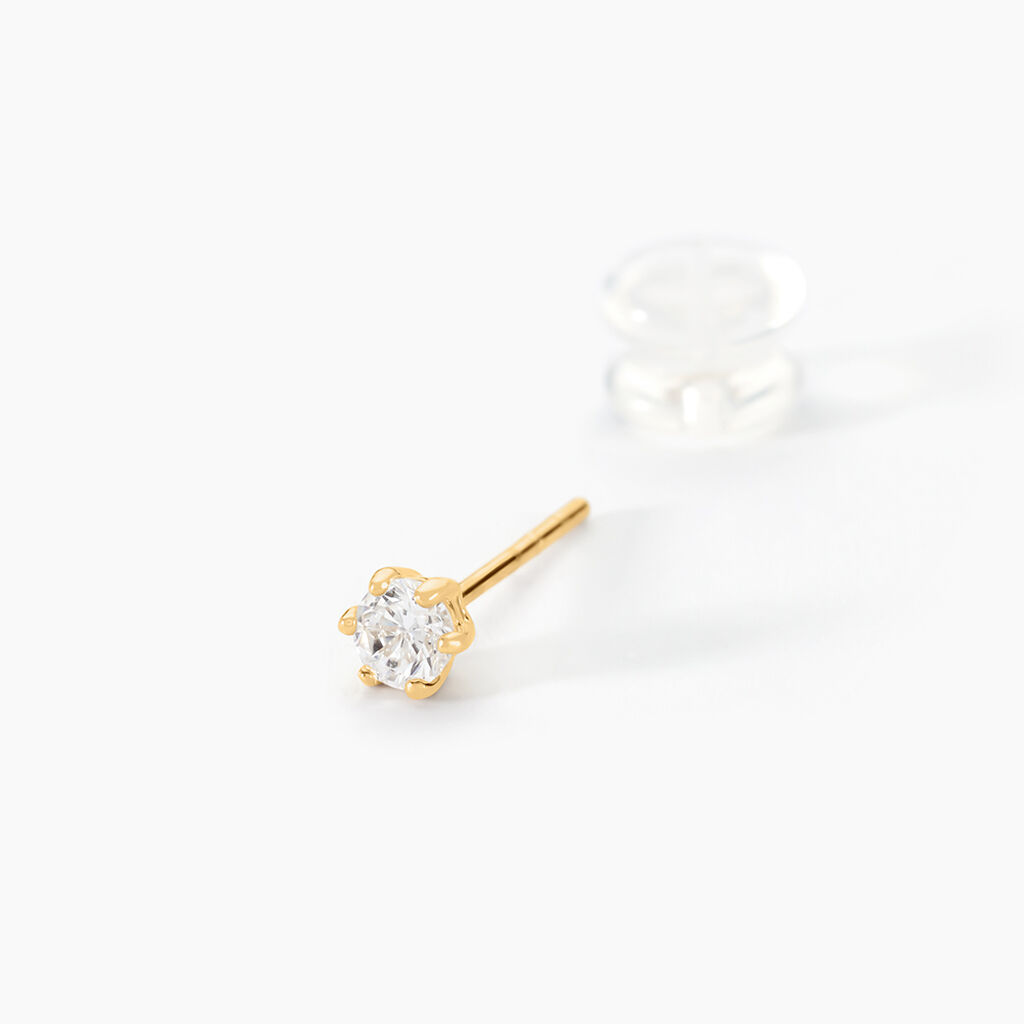 Boucles D'oreilles Puces Aconit Or Jaune Oxyde - Clous d'oreilles Femme | Histoire d’Or
