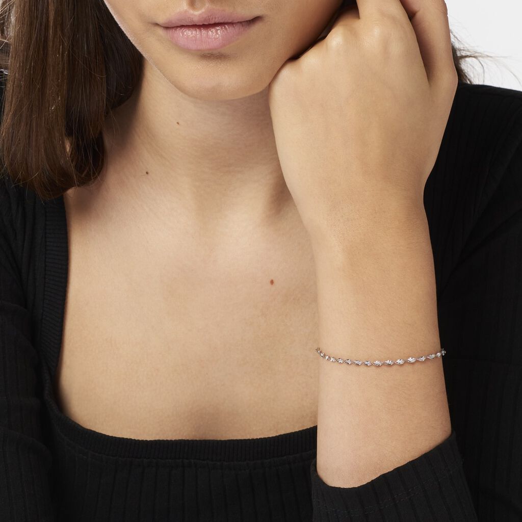 Bracelet Ciana Torsade Diamante Argent Blanc - Bracelets Femme | Histoire d’Or