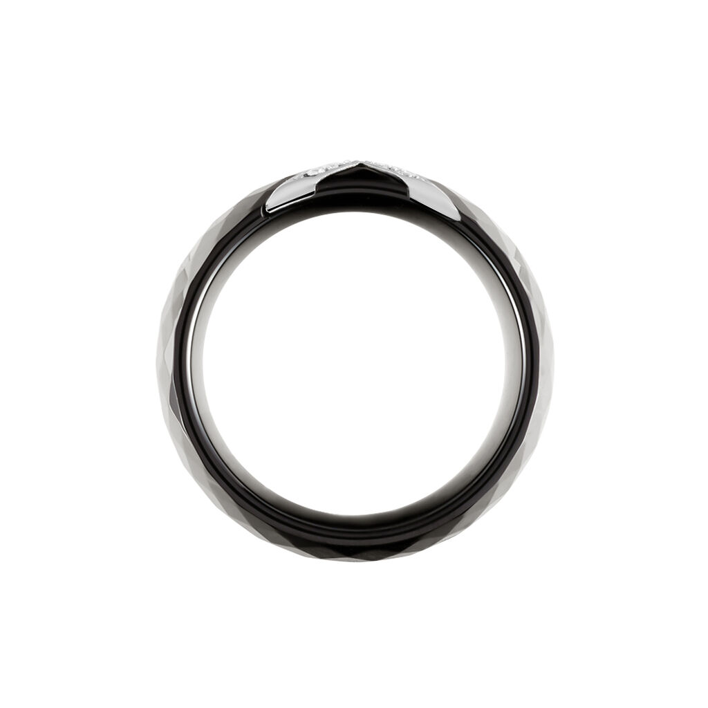 Bague Ceramique X Argent Blanc Oxyde De Zirconium Et C&eacute;ramique - Bagues solitaires Femme | Histoire d&rsquo;Or