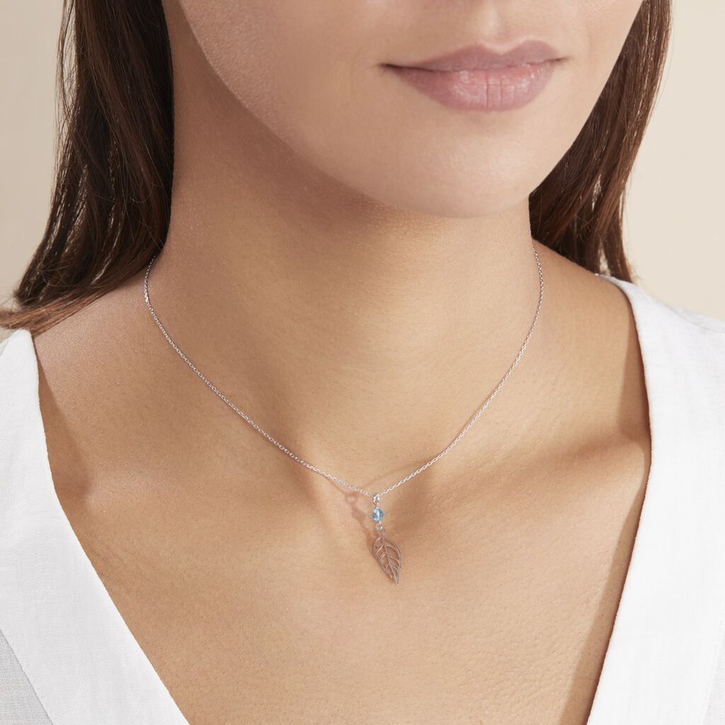 Collier Argent Blanc Angelika Pierres Synthetiques - Colliers Plume Femme | Histoire d’Or