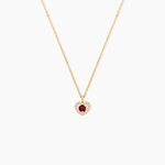 Collier Red Velvet Argent Dor&eacute; A L'Or 750/1000 Rhodolite Oxyde De Zirconium - F&ecirc;te des m&egrave;res Femme | Histoire d&rsquo;Or