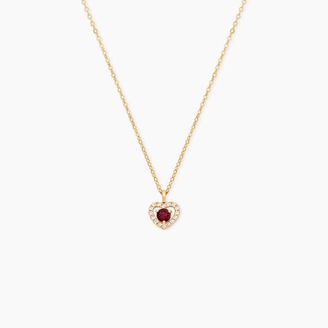 Collier Red Velvet Argent Dor&eacute; A L'Or 750/1000 Rhodolite Oxyde De Zirconium - F&ecirc;te des m&egrave;res Femme | Histoire d&rsquo;Or