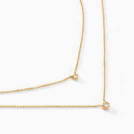 Collier Virguinia Or Jaune Oxyde De Zirconium - Colliers doubles et triples chaînes Femme | Histoire d’Or