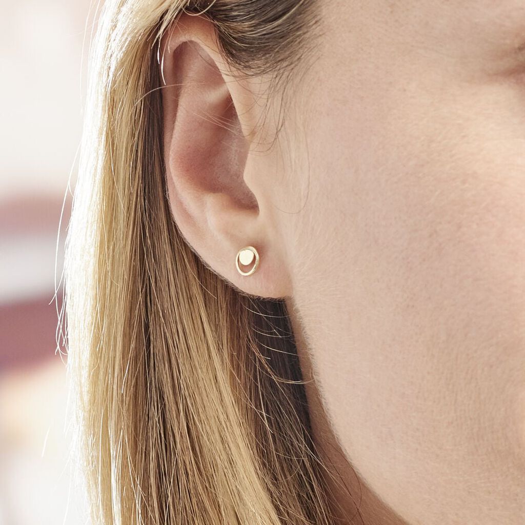 Boucles D'oreilles Puces Berangere Cercle 4 Or Jaune - Clous d'oreilles Femme | Histoire d’Or