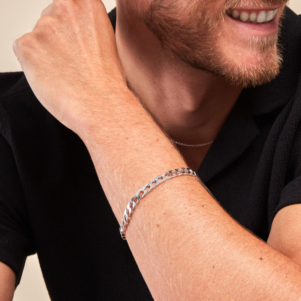 Bracelet Santino Argent Blanc - Bracelets chaîne Homme | Histoire d’Or